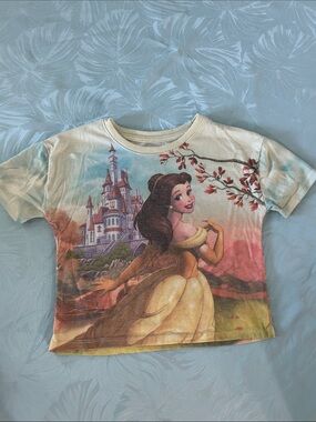 Disney Belle Short Sleeve Tee - Yellow Cream Multicolor